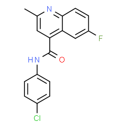 ChemSpider 2D Image | 4-quinolinecarboxamide, N-(4-chlorophenyl)-6-fluoro-2-methyl- | C17H12ClFN2O