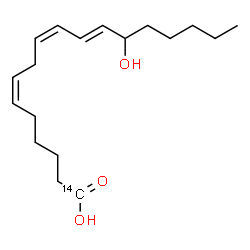 ChemSpider 2D Image | (6Z,9Z,11E)-13-Hydroxy(1-~14~C)-6,9,11-octadecatrienoic acid | C1714CH30O3