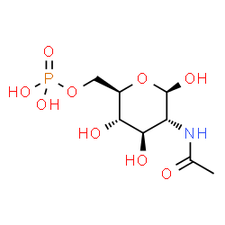 ChemSpider 2D Image | N-acetyl-beta-D-glucosamine 6-phosphate | C8H16NO9P