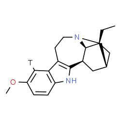 ChemSpider 2D Image | 12-Methoxy(11-~3~H)ibogamine | C20H25TN2O