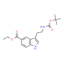 ChemSpider 2D Image | Ethyl 3-(2-((tert-butoxycarbonyl)amino)ethyl)-1H-indole-5-carboxylate | C18H24N2O4
