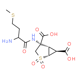 ChemSpider 2D Image | (1R,4S,5S,6S)-4-(Methionylamino)-2-thiabicyclo[3.1.0]hexane-4,6-dicarboxylic acid 2,2-dioxide | C12H18N2O7S2
