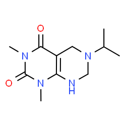 ChemSpider 2D Image | 6-Isopropyl-1,3-dimethyl-5,6,7,8-tetrahydropyrimido[4,5-d]pyrimidine-2,4(1H,3H)-dione | C11H18N4O2