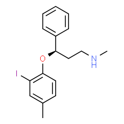 ChemSpider 2D Image | (3R)-3-(2-Iodo-4-methylphenoxy)-N-methyl-3-phenyl-1-propanamine | C17H20INO