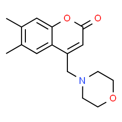 ChemSpider 2D Image | 6,7-Dimethyl-4-morpholin-4-ylmethyl-chromen-2-one | C16H19NO3