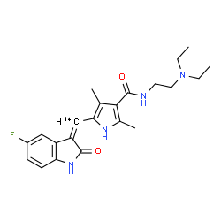 ChemSpider 2D Image | N-[2-(Diethylamino)ethyl]-5-[(Z)-(5-fluoro-2-oxo-1,2-dihydro-3H-indol-3-ylidene)(~14~C)methyl]-2,4-dimethyl-1H-pyrrole-3-carboxamide | C2114CH27FN4O2