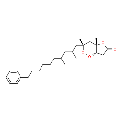 ChemSpider 2D Image | (3R,4aS,7aS)-3-(2,4-Dimethyl-10-phenyldecyl)-3,4a-dimethyltetrahydrofuro[3,2-c][1,2]dioxin-6(3H)-one | C26H40O4