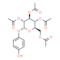 ChemSpider 2D Image | 4-Hydroxyphenyl 2,3,4,6-tetra-O-acetyl-alpha-D-glucopyranoside | C20H24O11