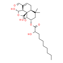ChemSpider 2D Image | (3S,3aS,6aS,9S,10R,10aR)-4-Formyl-3,10-dihydroxy-7,7-dimethyl-1-oxo-3,3a,6,6a,7,8,9,10-octahydronaphtho[1,8a-c]furan-9-yl 2-hydroxydecanoate | C25H38O8