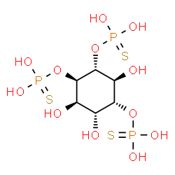 ChemSpider 2D Image | O,O',O''-[(1R,2R,3S,4R,5R,6R)-3,5,6-Trihydroxy-1,2,4-cyclohexanetriyl] tris[dihydrogen (phosphorothioate)] | C6H15O12P3S3