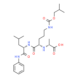 ChemSpider 2D Image | N~2~-[(1R)-1-Carboxyethyl]-N~5~-(isobutoxycarbonyl)-L-ornithyl-N-phenyl-L-leucinamide | C25H40N4O6