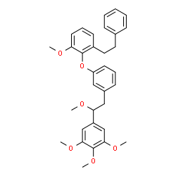 ChemSpider 2D Image | 1,2,3-Trimethoxy-5-(1-methoxy-2-{3-[2-methoxy-6-(2-phenylethyl)phenoxy]phenyl}ethyl)benzene | C33H36O6