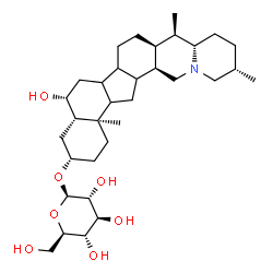 ChemSpider 2D Image | (3beta,5alpha,6beta,8xi,9xi,12xi,14xi,17beta)-6-Hydroxycevan-3-yl beta-D-glucopyranoside | C33H55NO7