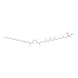 ChemSpider 2D Image | 5-Methyl-3-{2,6,8,10,13-pentahydroxy-13-[5-(1-hydroxytridecyl)tetrahydro-2-furanyl]tridecyl}-2(5H)-furanone | C35H64O9