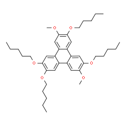 ChemSpider 2D Image | 2,7-Dimethoxy-3,6,10,11-tetrakis(pentyloxy)triphenylene | C40H56O6