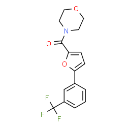 ChemSpider 2D Image | 4-Morpholinyl{5-[3-(trifluoromethyl)phenyl]-2-furyl}methanone | C16H14F3NO3