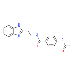ChemSpider 2D Image | 4-Acetamido-N-[2-(1H-benzimidazol-2-yl)ethyl]benzamide | C18H18N4O2
