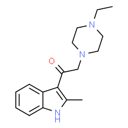 ChemSpider 2D Image | 2-(4-ethylpiperazin-1-yl)-1-(2-methyl-1H-indol-3-yl)ethanone | C17H23N3O