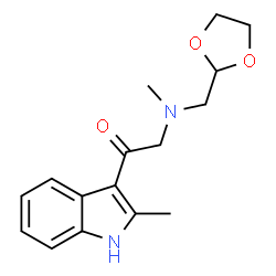 ChemSpider 2D Image | 2-[(1,3-dioxolan-2-ylmethyl)(methyl)amino]-1-(2-methyl-1H-indol-3-yl)ethanone | C16H20N2O3
