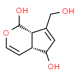 ChemSpider 2D Image | (4aR,7aS)-7-(Hydroxymethyl)-1,4a,5,7a-tetrahydrocyclopenta[c]pyran-1,5-diol | C9H12O4