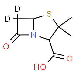 ChemSpider 2D Image | 3,3-Dimethyl-7-oxo(6,6-~2~H_2_)-4-thia-1-azabicyclo[3.2.0]heptane-2-carboxylic acid | C8H9D2NO3S