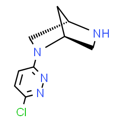 ChemSpider 2D Image | (1S,4S)-2-(6-Chloro-3-pyridazinyl)-2,5-diazabicyclo[2.2.1]heptane | C9H11ClN4