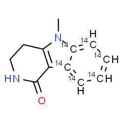 ChemSpider 2D Image | 5-Methyl(5a,6,7,8,9,9a-~14~C_6_)-2,3,4,5-tetrahydro-1H-pyrido[4,3-b]indol-1-one | C614C6H12N2O