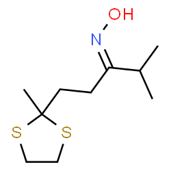 ChemSpider 2D Image | (3Z)-N-Hydroxy-4-methyl-1-(2-methyl-1,3-dithiolan-2-yl)-3-pentanimine | C10H19NOS2
