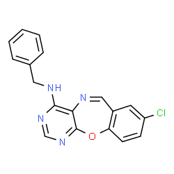 ChemSpider 2D Image | N-benzyl-8-chloro-pyrimido[4,5-b][1,4]benzoxazepin-4-amine | C18H13ClN4O