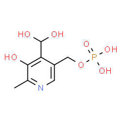 ChemSpider 2D Image | [4-(Dihydroxymethyl)-5-hydroxy-6-methyl-3-pyridinyl]methyl dihydrogen phosphate | C8H12NO7P