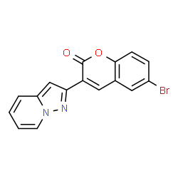 ChemSpider 2D Image | 6-bromo-3-pyrazolo[1,5-a]pyridin-2-yl-chromen-2-one | C16H9BrN2O2