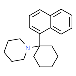 ChemSpider 2D Image | 1-[1-(1-Naphthyl)cyclohexyl]piperidine | C21H27N