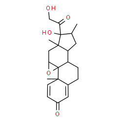 ChemSpider 2D Image | 17,21-Dihydroxy-16-methyl-9,11-epoxypregna-1,4-diene-3,20-dione | C22H28O5