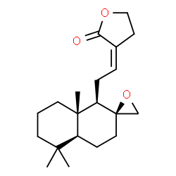 ChemSpider 2D Image | (3Z)-3-{2-[(1R,2S,4aS,8aS)-5,5,8a-Trimethyloctahydro-1H-spiro[naphthalene-2,2'-oxiran]-1-yl]ethylidene}dihydro-2(3H)-furanone | C20H30O3