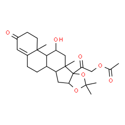 ChemSpider 2D Image | 2-(5-Hydroxy-4a,6a,8,8-tetramethyl-2-oxo-2,3,4,4a,4b,5,6,6a,9a,10,10a,10b,11,12-tetradecahydro-6bH-naphtho[2',1':4,5]indeno[1,2-d][1,3]dioxol-6b-yl)-2-oxoethyl acetate | C26H36O7