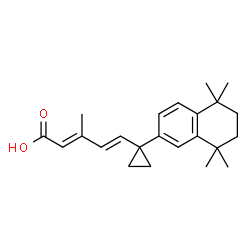ChemSpider 2D Image | (2E,4E)-3-Methyl-5-[1-(5,5,8,8-tetramethyl-5,6,7,8-tetrahydro-2-naphthalenyl)cyclopropyl]-2,4-pentadienoic acid | C23H30O2