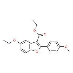 ChemSpider 2D Image | Ethyl 5-ethoxy-2-(4-methoxyphenyl)-1-benzofuran-3-carboxylate | C20H20O5