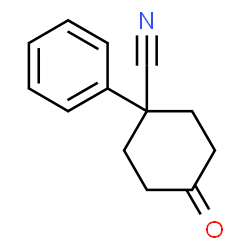 ChemSpider 2D Image | 4-cyano-4-phenylcyclohexanone | C13H13NO