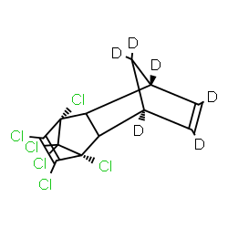 ChemSpider 2D Image | (1R,3R,6S,8S)-1,8,9,10,11,11-Hexachloro(3,4,5,6,12,12-~2~H_6_)tetracyclo[6.2.1.1~3,6~.0~2,7~]dodeca-4,9-diene | C12H2D6Cl6