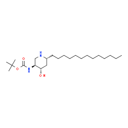 ChemSpider 2D Image | 2-Methyl-2-propanyl [(3S,4S,6R)-4-hydroxy-6-tridecyl-3-piperidinyl]carbamate | C23H46N2O3
