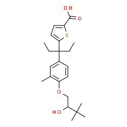 ChemSpider 2D Image | 5-{3-[4-(2-Hydroxy-3,3-dimethylbutoxy)-3-methylphenyl]-3-pentanyl}-2-thiophenecarboxylic acid | C23H32O4S