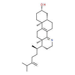 ChemSpider 2D Image | (1R,6aS,8S,10aS,12aR)-10a,12a-Dimethyl-1-[(2R)-6-methyl-5-methylene-2-heptanyl]-1,2,3,5,6,6a,7,8,9,10,10a,11,12,12a-tetradecahydronaphtho[1,2-h]quinolin-8-ol | C28H45NO