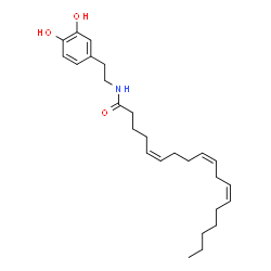 ChemSpider 2D Image | (5Z,9Z,12Z)-N-[2-(3,4-Dihydroxyphenyl)ethyl]-5,9,12-octadecatrienamide | C26H39NO3