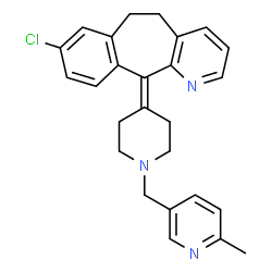 ChemSpider 2D Image | 8-Chloro-11-{1-[(6-methyl-3-pyridinyl)methyl]-4-piperidinylidene}-6,11-dihydro-5H-benzo[5,6]cyclohepta[1,2-b]pyridine | C26H26ClN3