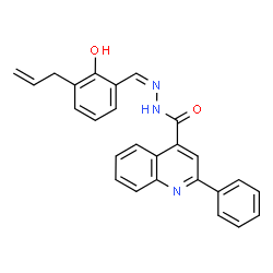 ChemSpider 2D Image | N'-[(Z)-(3-Allyl-2-hydroxyphenyl)methylene]-2-phenyl-4-quinolinecarbohydrazide | C26H21N3O2