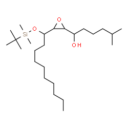 ChemSpider 2D Image | 1-[3-(1-{[Dimethyl(2-methyl-2-propanyl)silyl]oxy}decyl)-2-oxiranyl]-5-methyl-1-hexanol | C25H52O3Si