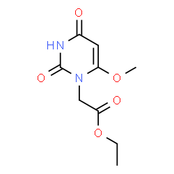 ChemSpider 2D Image | Ethyl (6-methoxy-2,4-dioxo-3,4-dihydro-1(2H)-pyrimidinyl)acetate | C9H12N2O5