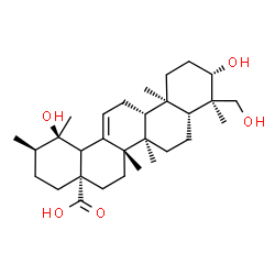 ChemSpider 2D Image | (3beta,18xi)-3,19,23-Trihydroxyurs-12-en-28-oic acid | C30H48O5