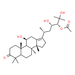 ChemSpider 2D Image | (5xi,8alpha,9xi,11beta,14beta,23S,24R)-11,23,25-Trihydroxy-3-oxodammar-13(17)-en-24-yl acetate | C32H52O6