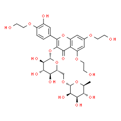 ChemSpider 2D Image | 4',5,7-tri-O-(?-hydroxyethyl)rutoside | C33H42O19